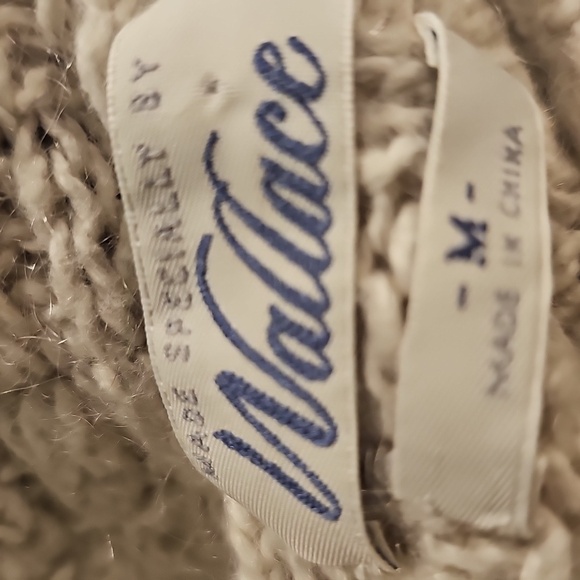 Cozy Women's Cardigan Open  Collar Sweater - Cream. Size med.cotton/,mohair - Picture 8 of 9